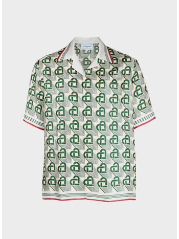 CAMICIA CUBAN COLLAR, 05 HEART MONOGRAMME GREEN, small