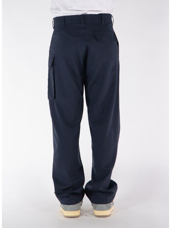 PANTALONI IN FRESCO LANA CON TASCHE CARGO, 00B99 BLUBLACK, small