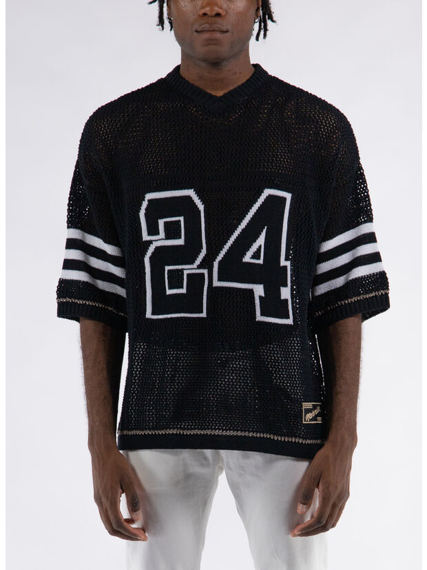 T-SHIRT KNIT24 FOOTBALL, 001 BLACK, large