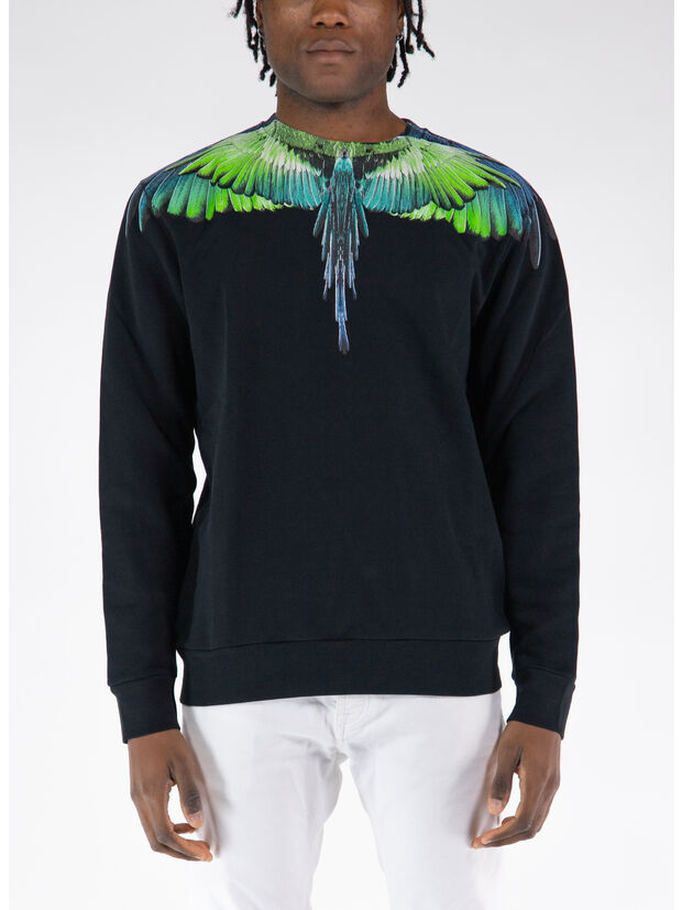 FELPA ICON WINGS, 1050 BLACK LIGHT GREEN, large