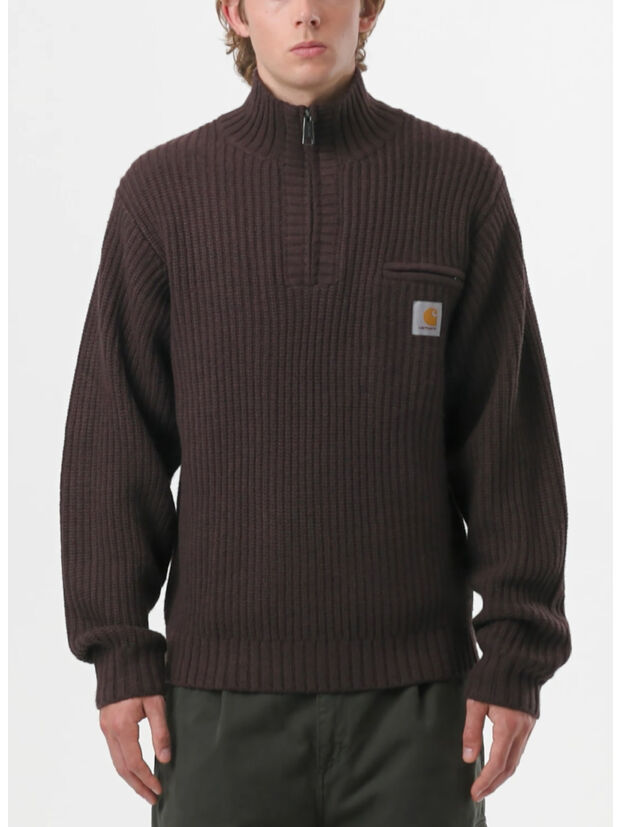 FELPA DETROIT MEZZA ZIP, 33HXX PALISANDER, large