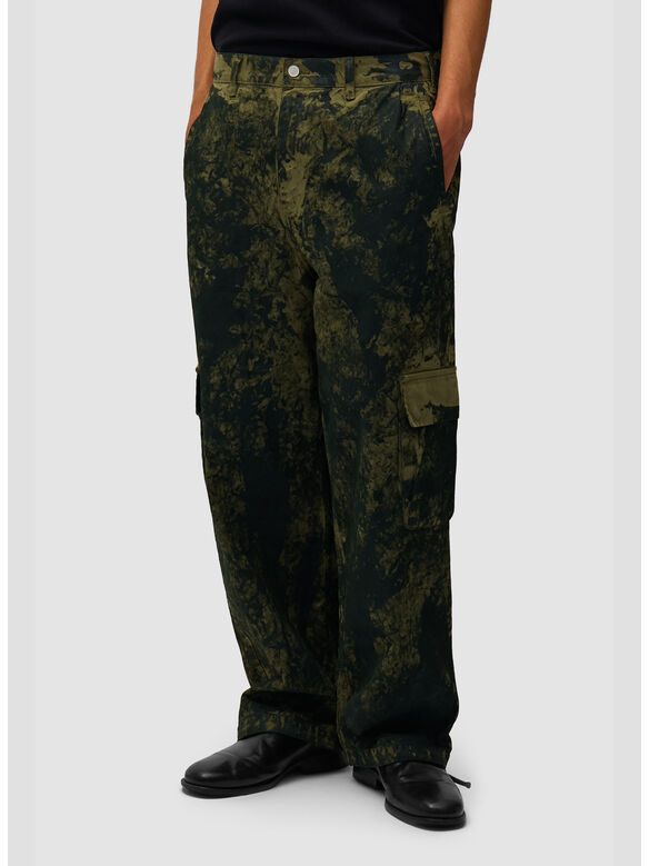 PANTALONE CARGO PAINT ALL-OVER, 300 GREEN, medium