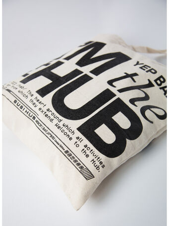 BORSA TOTE CANVAS YEP BABY, BLACK, small