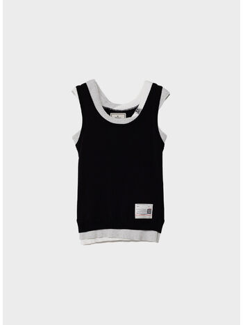 CANOTTA LAYERED LIKE KNIT, BLACK, small