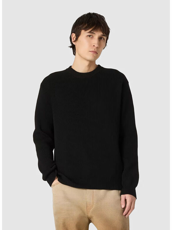 MAGLIONE GOLDEN KNIT CREW NECK, 90100 BLACK, medium