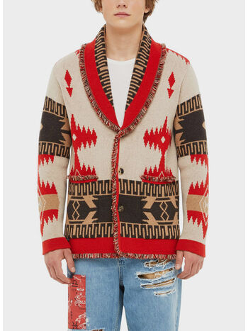 CARDIGAN ICON JACQUARD, 1727 SAND FIRE, small