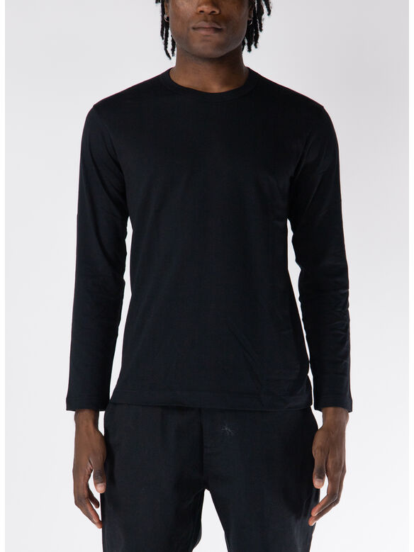 T-SHIRT LONGSLEEVE BASIC, BLACK, medium