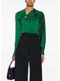 CAMICIA GATHERED CIRCLE DETAIL, 8685 VIRIDIAN, thumb