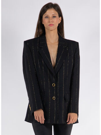 GIACCA OVERSIZED LIGHT WOOL LUREX, 0932 BLACK GOLD, small