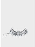 BORSA GLAMI SILVER FLAGSTONE LEATHER, SV SILVER, thumb