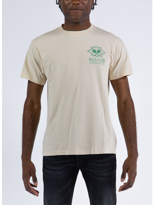 RACQUET CLUB T-SHIRT, CREAM/VERDE BIANCO, large