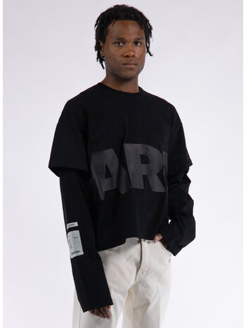 T-SHIRT CREWNECK UNDERSHIRT, K01-800 INTERLOCK BLACK, small