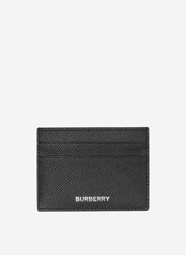 BURBERRY PORTA CARTE DI CREDITO IN PELLE A GRANA Nero