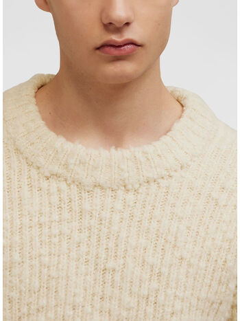 MAGLIONE BRUSHED TEXTURED, 185 IVORY/185, small