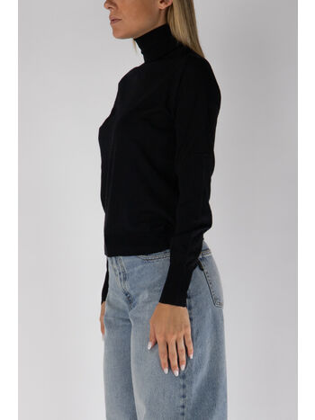 MAGLIONE DOLCEVITA IN LANA MERINO, 90100 BLACK, small