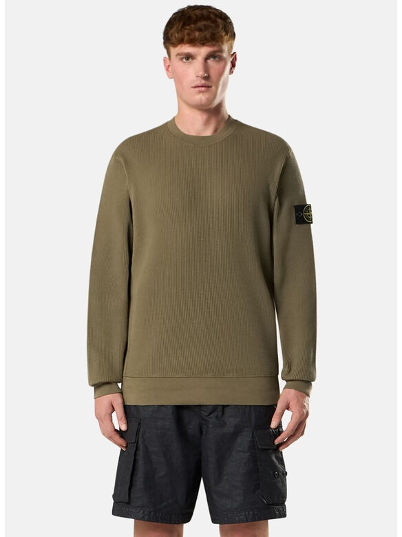 FELPA ORGANIC COTTON WAFFLE FLEECE, V005G MILITARY GREEN, medium