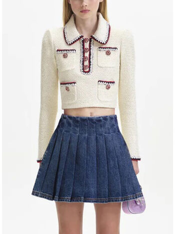 MAGLIA CREAM SEQUIN KNIT TOP, CREAM, small