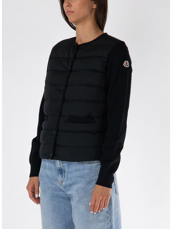 CARDIGAN CON INSERTO IN PIUMA, , small