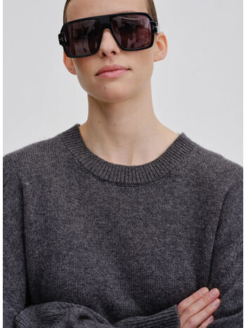 PULLOVER DOOFA KNIT ROUNDNECK, GREY MELANGE, small