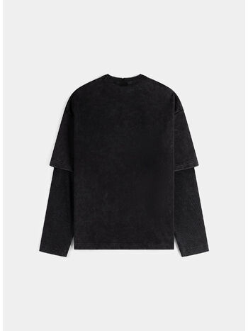 T-SHIRT LAYERED, BLACK, small