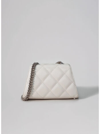 BORSA MINI QUILTED WITH BOW, CREAM, small