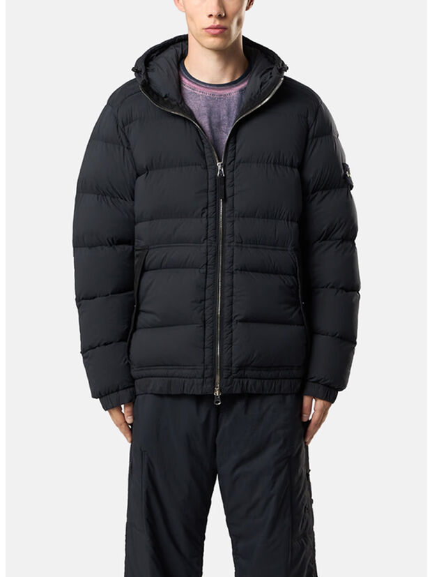 PIUMINO CON CAPPUCCIO SEAMLESS TUNNEL NYLON DOWN-TC, V0029 BLACK, large