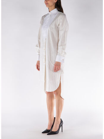 ABITO RISE CAMICIA, 100 IVORY STRIPE & WHITE, small