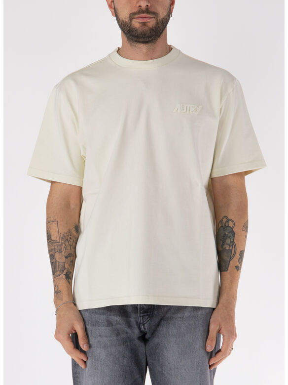 T-SHIRT GIROCOLLO CON LOGO UNISEX, 12OS WHTVTG WHTVTG, medium
