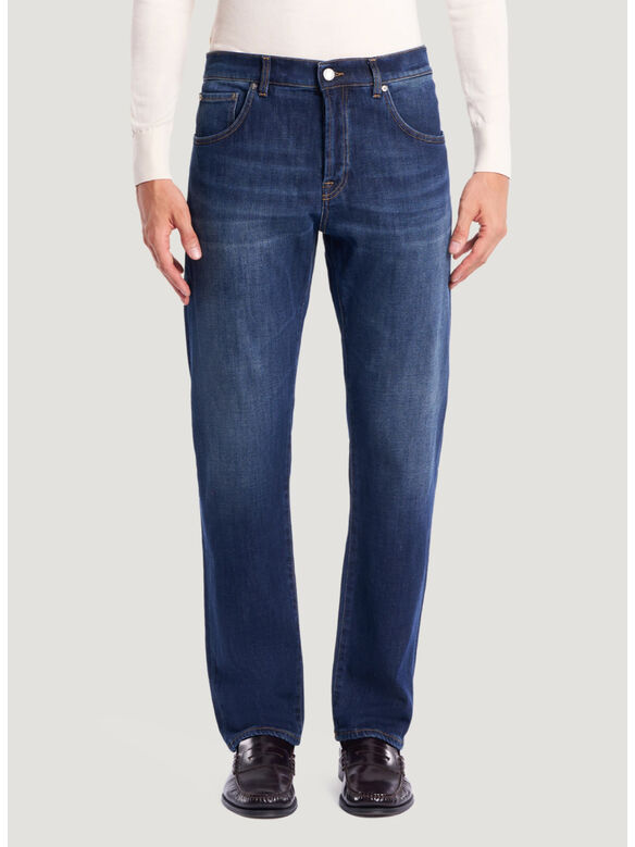 PANTALONE STRETCH LOOSE DENIM, MN14 DENIM, medium
