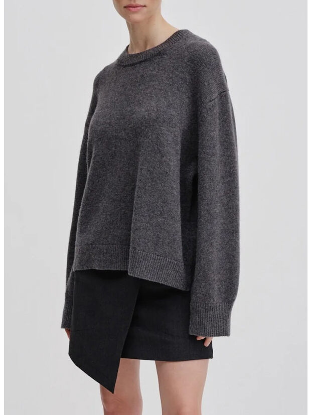 PULLOVER DOOFA KNIT ROUNDNECK, GREY MELANGE, large