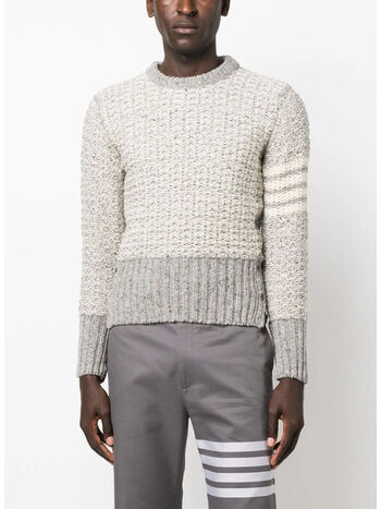 MAGLIONE TUCK STITCH CLASSIC CREW NECK, 055 LT GREY, small