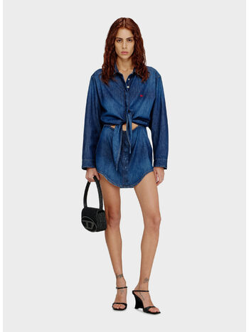 ABITO CORTO IN DENIM LAVAGGIO PULITO, 01, small