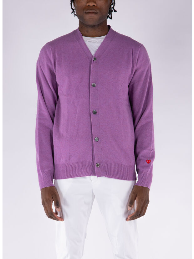 CARDIGAN SMALL RED HEART, PURPLE, large