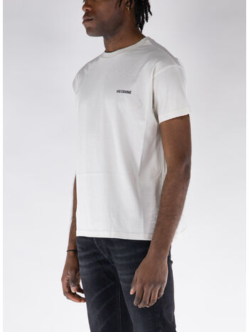 T-SHIRT GIROCOLLO CON MINI LOGO, IVORY, small
