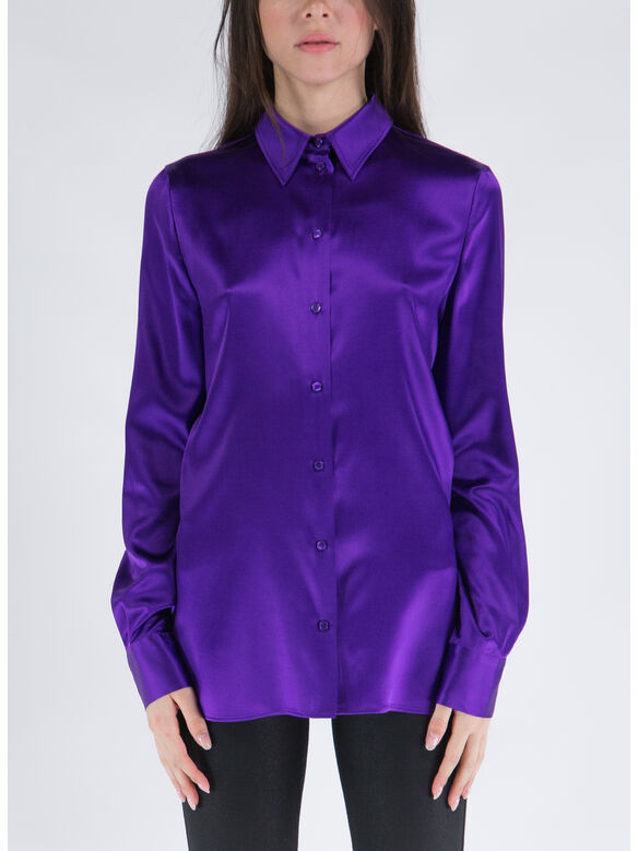 CAMICIA STRECHT SILK SATIN, GV542 AMETHYST, medium