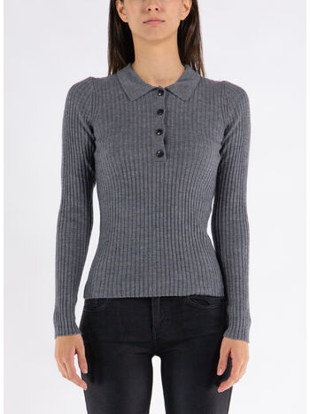 PULLOVER CADEE BLOUSE MERINO, GREY MELANGE, small