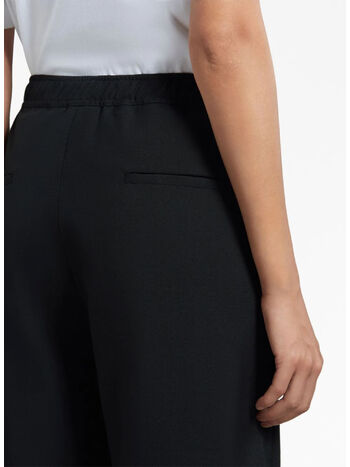 PANTALONI CROP IN FRESCO LANA CON COULISSE, 00N99, small