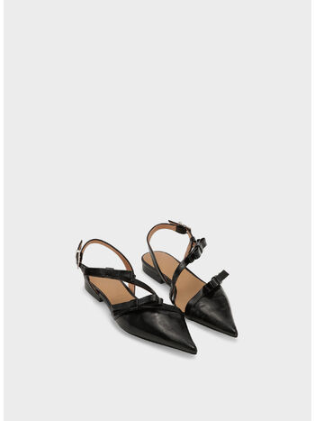 SCARPA MULTI BOW POINTY CUT OUT BALLERINA, 099 BLACK, small