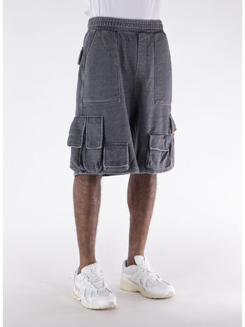 SHORTS CARGO DENIM-LIKE, BLACK, small