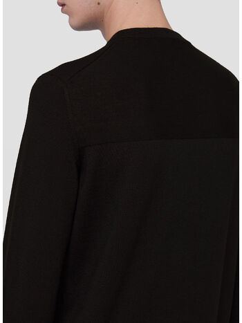 PULLOVER EXTRA FINE MERINO CREW NECK, 001 BLACK, small