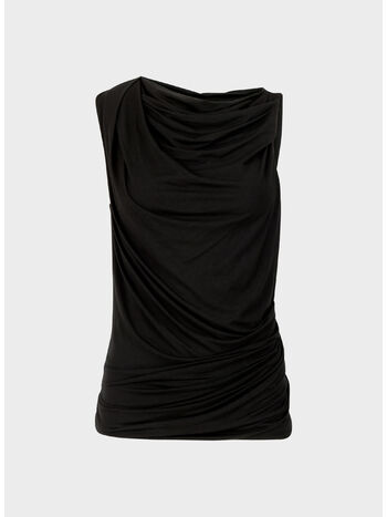 MAGLIA DRAPE TOP, 0015 BLACK, small