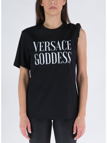 T-SHIRT STAMPA GODDES, 1B000 NERO, small
