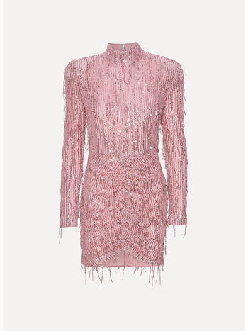 ABITO MINI SEQUIN FRINGE, 1922 PEACHSKIN, small