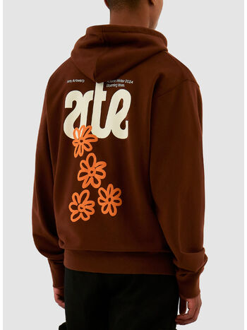 FELPA HOODIE BLOOMING IDEAS, BROWN, small
