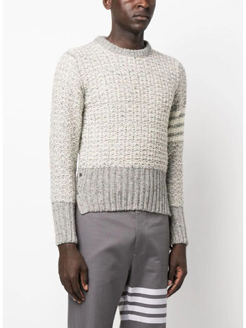MAGLIONE TUCK STITCH CLASSIC CREW NECK, 055 LT GREY, small