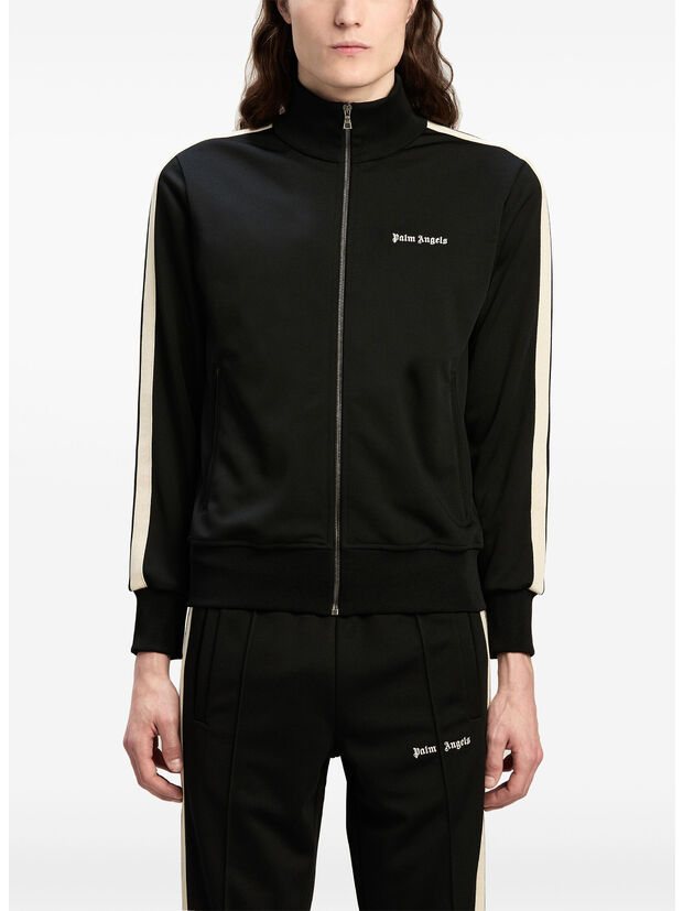FELPA TRACK  FULL ZIP CON LOGO CLASSICO, 1003 BLACK/OFF WHITE, large