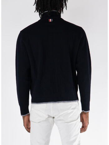 CARDIGAN FULL ZIP MILANO STITCH FUNNEL NECK, , small