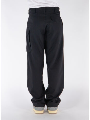 PANTALONI IN FRESCO LANA CON TASCHE CARGO, , small