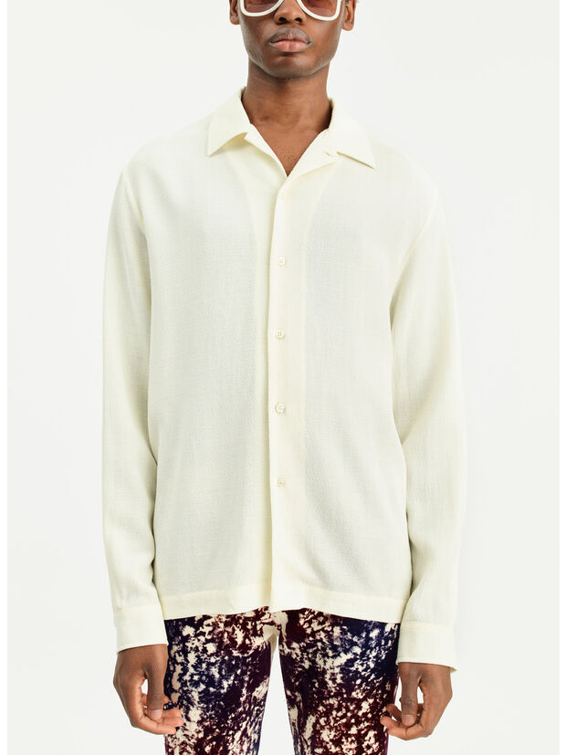 CAMICIA SENSE, OFF WHITE CREPE, large