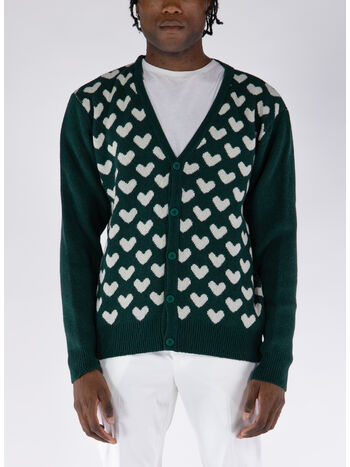 MAGLIONE HEART JACQUARD, GREEN, small